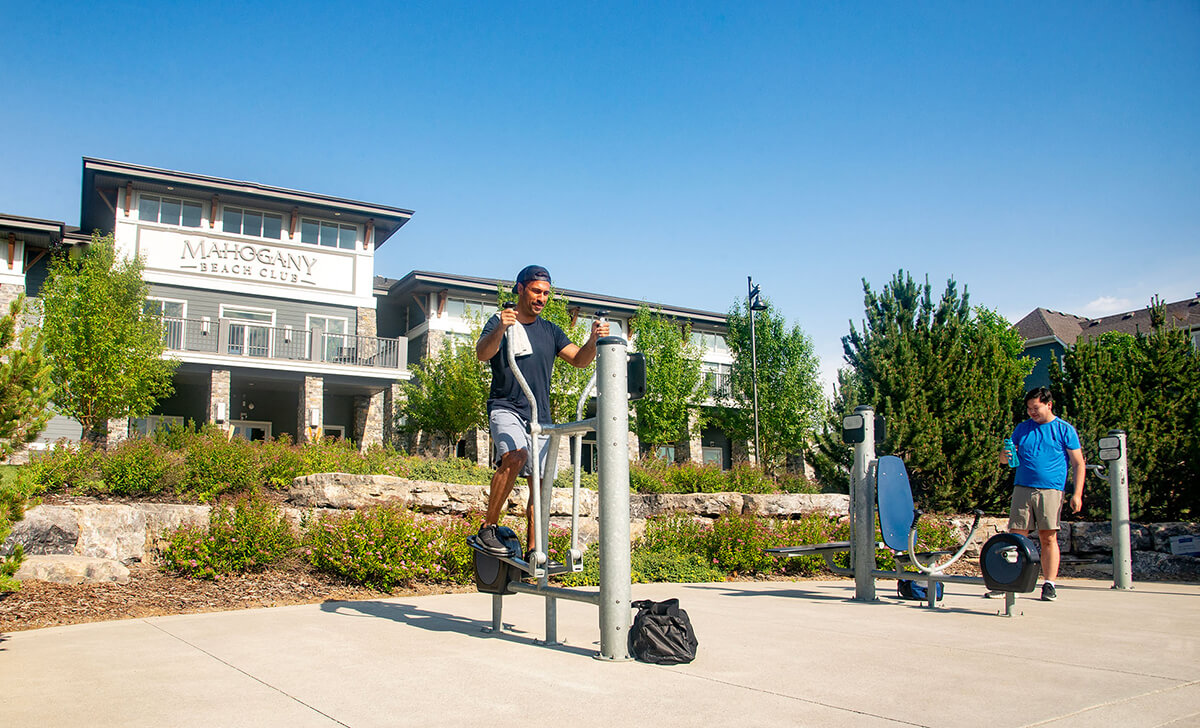 Outdoor fitness area in Mahogany